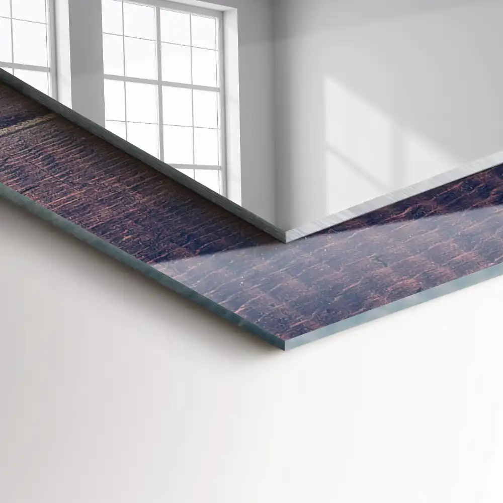 Obdĺžnikové zrkadlo s motívom Drevo ružových tulipánov