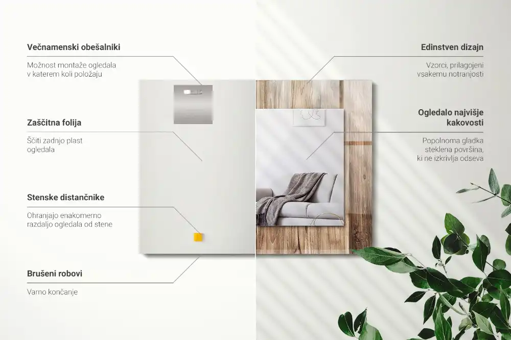 Obdĺžnikové ozdobné zrkadlo Drevené podlahové dosky