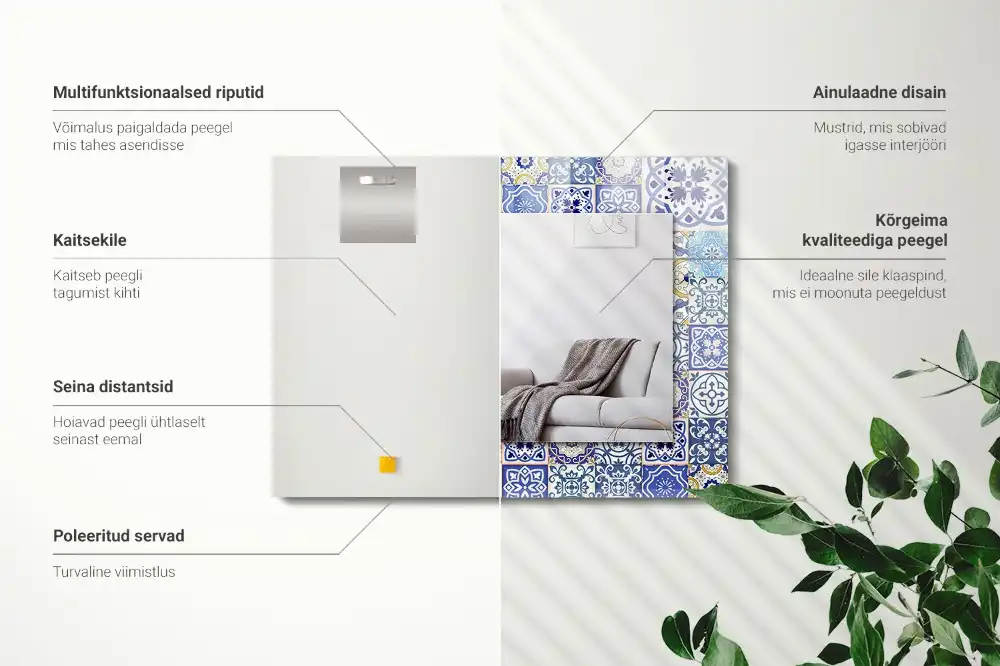 Obdĺžnikové dekoračné zrkadlo Farebné mozaikové dlaždice