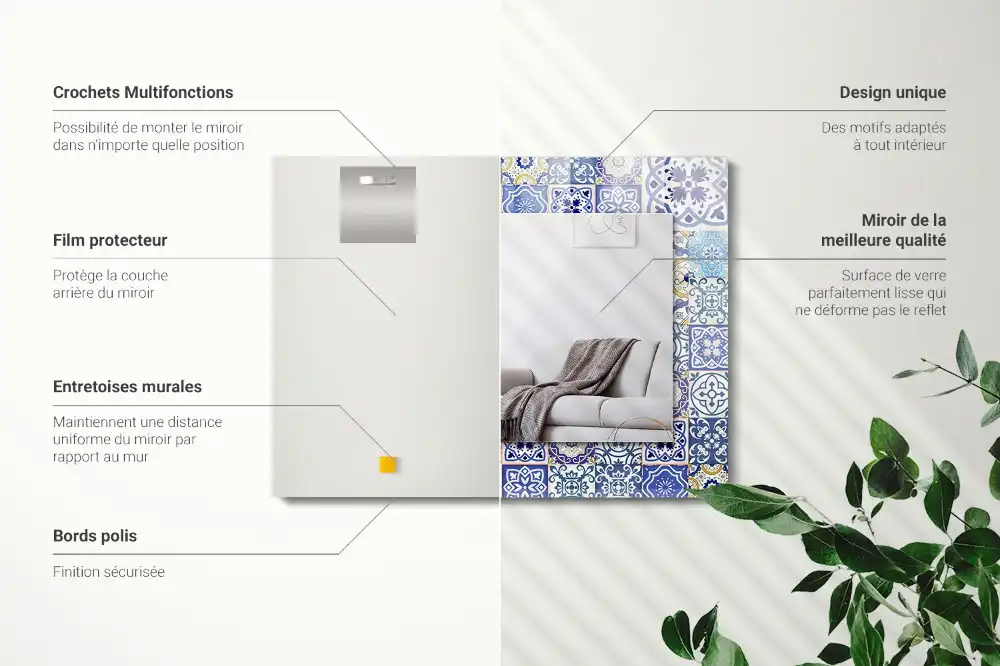 Obdĺžnikové dekoračné zrkadlo Farebné mozaikové dlaždice