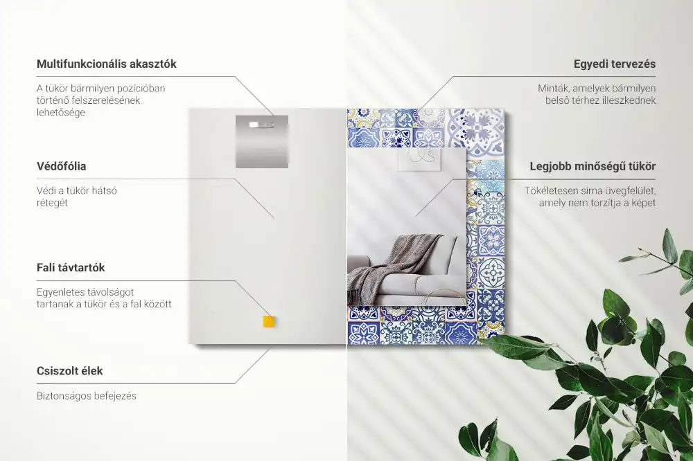 Obdĺžnikové dekoračné zrkadlo Farebné mozaikové dlaždice