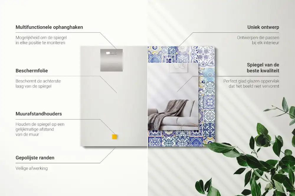 Obdĺžnikové dekoračné zrkadlo Farebné mozaikové dlaždice