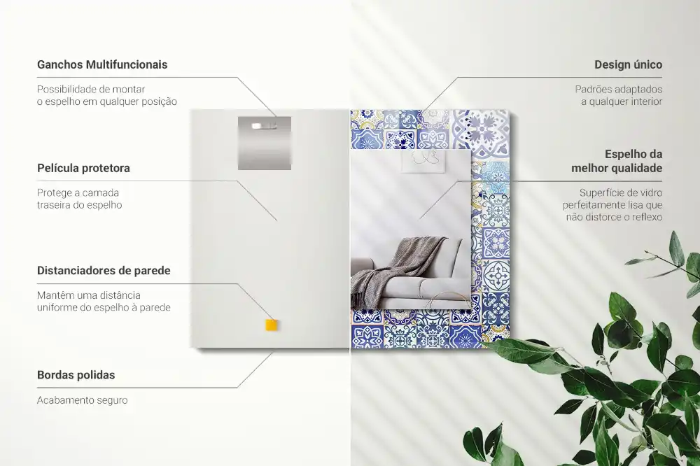 Obdĺžnikové dekoračné zrkadlo Farebné mozaikové dlaždice