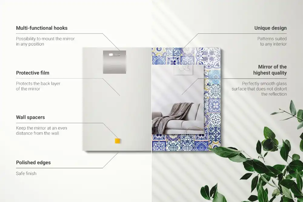 Obdĺžnikové dekoračné zrkadlo Farebné mozaikové dlaždice