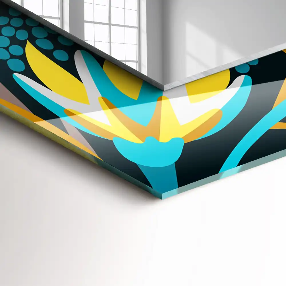 Obdĺžnikové ozdobné zrkadlo Vzory kvetov a listov