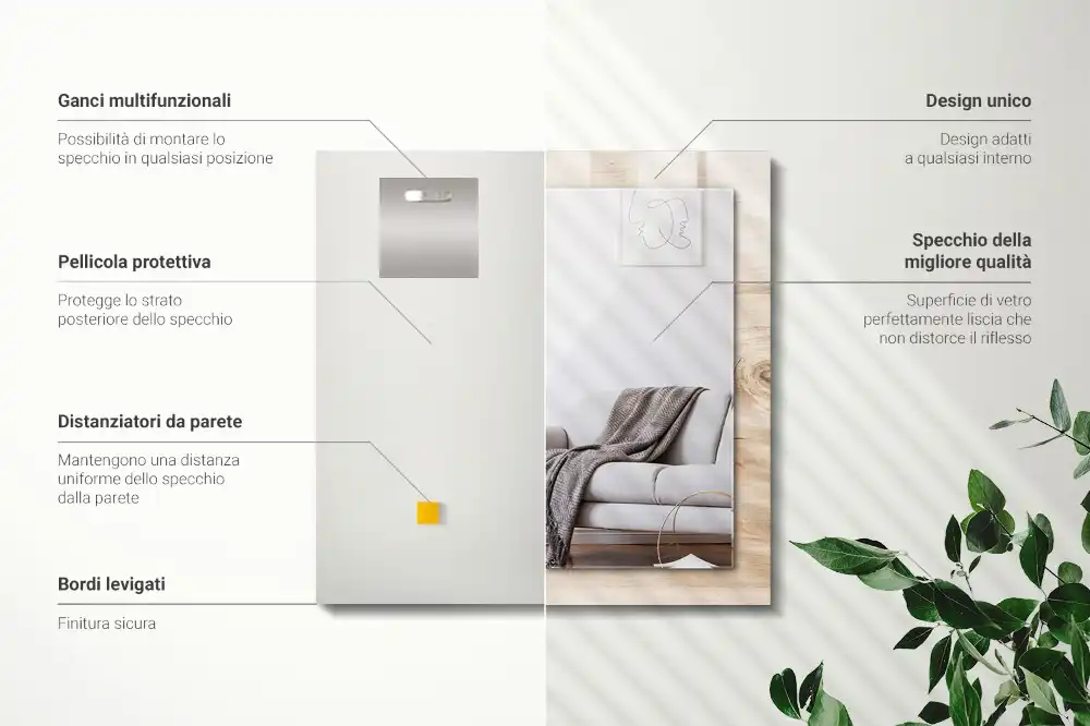 Obdĺžnikové ozdobné zrkadlo Drevo s uzlami