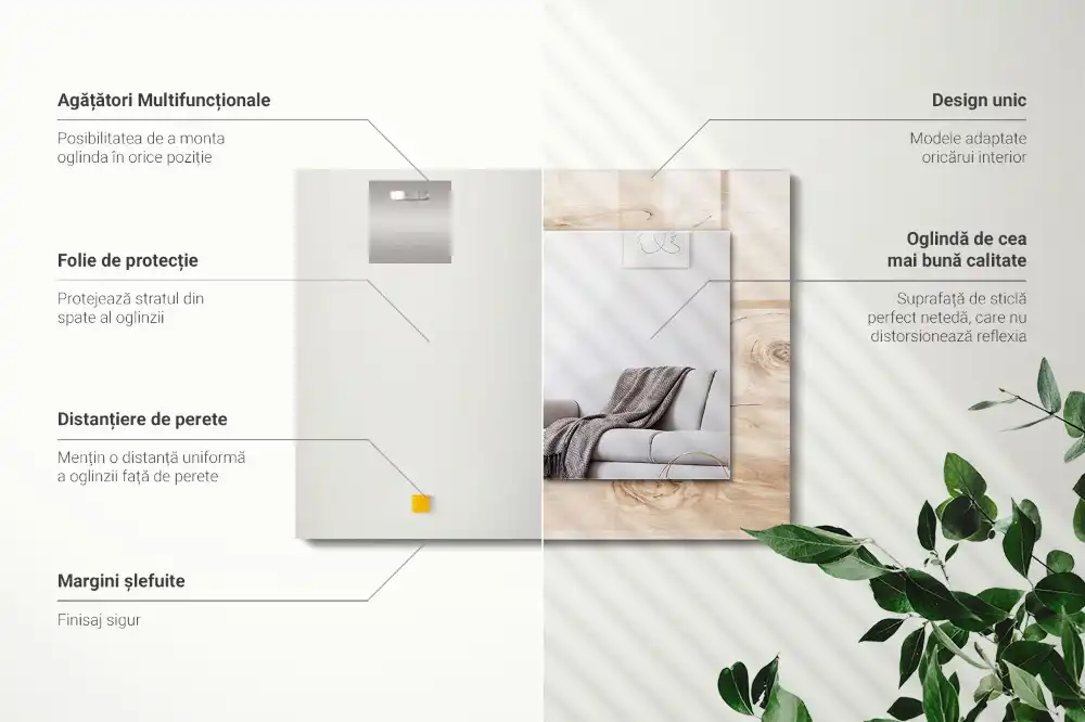 Obdĺžnikové ozdobné zrkadlo Drevo s uzlami