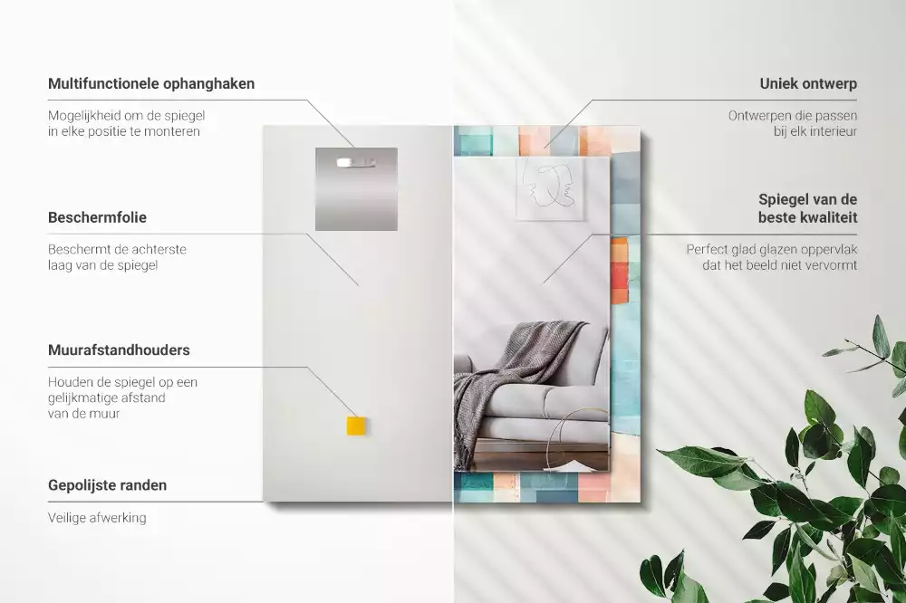 Obdĺžnikové dekoračné zrkadlo Farebné abstraktné obdĺžniky