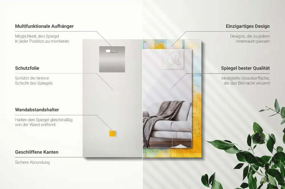 Obdĺžnikové ozdobné zrkadlo Abstraktná olejomaľba