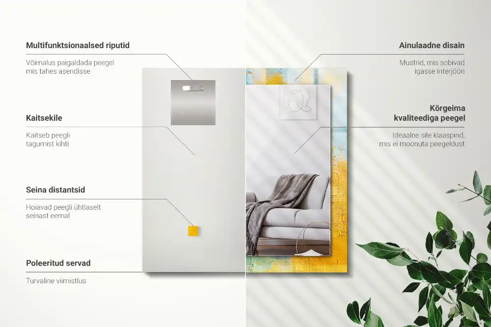 Obdĺžnikové ozdobné zrkadlo Abstraktná olejomaľba