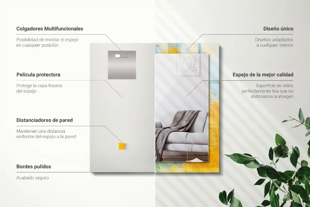 Obdĺžnikové ozdobné zrkadlo Abstraktná olejomaľba