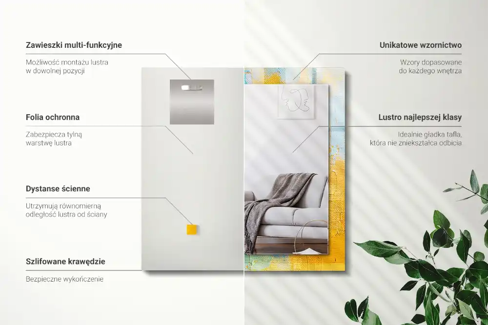 Obdĺžnikové ozdobné zrkadlo Abstraktná olejomaľba