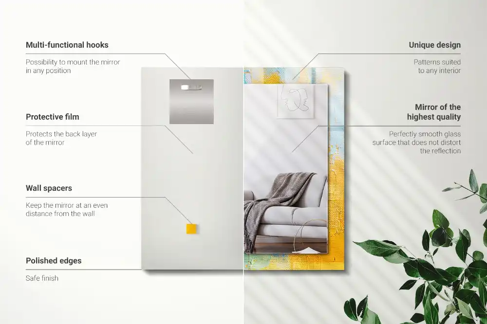 Obdĺžnikové ozdobné zrkadlo Abstraktná olejomaľba