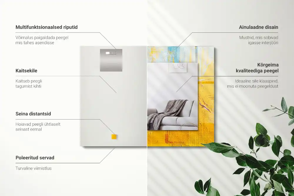 Obdĺžnikové ozdobné zrkadlo Abstraktná olejomaľba