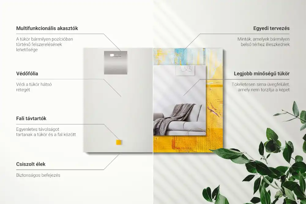 Obdĺžnikové ozdobné zrkadlo Abstraktná olejomaľba