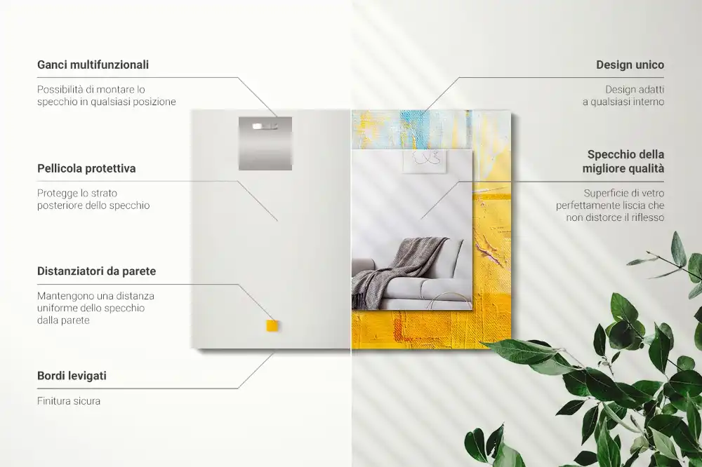 Obdĺžnikové ozdobné zrkadlo Abstraktná olejomaľba