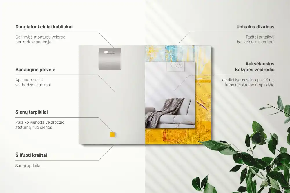 Obdĺžnikové ozdobné zrkadlo Abstraktná olejomaľba