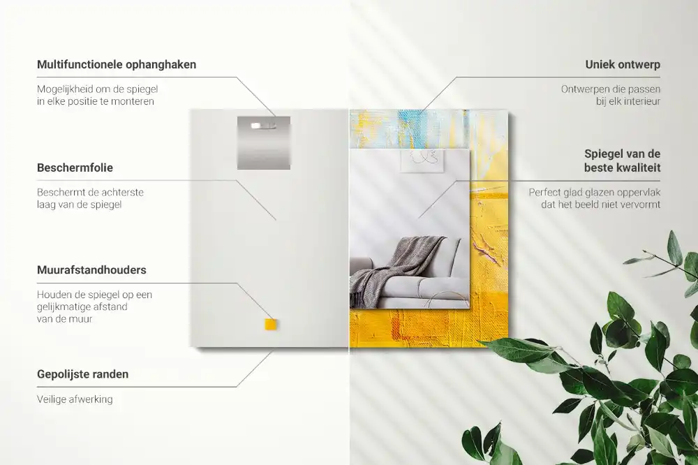 Obdĺžnikové ozdobné zrkadlo Abstraktná olejomaľba