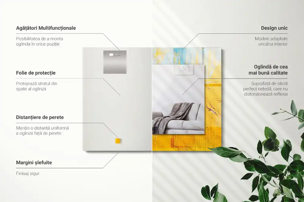 Obdĺžnikové ozdobné zrkadlo Abstraktná olejomaľba