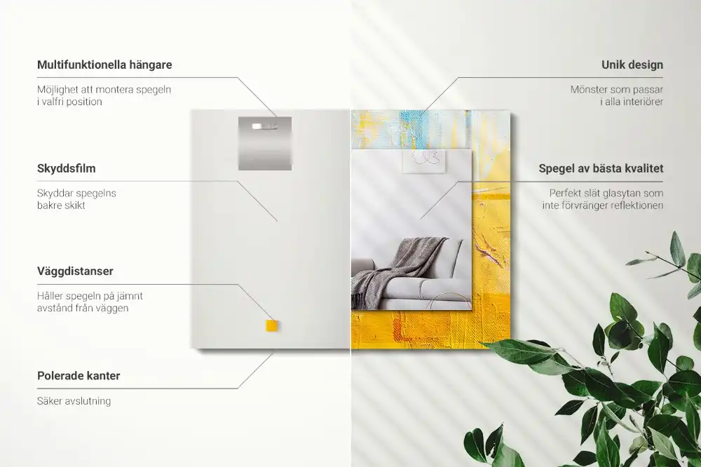 Obdĺžnikové ozdobné zrkadlo Abstraktná olejomaľba