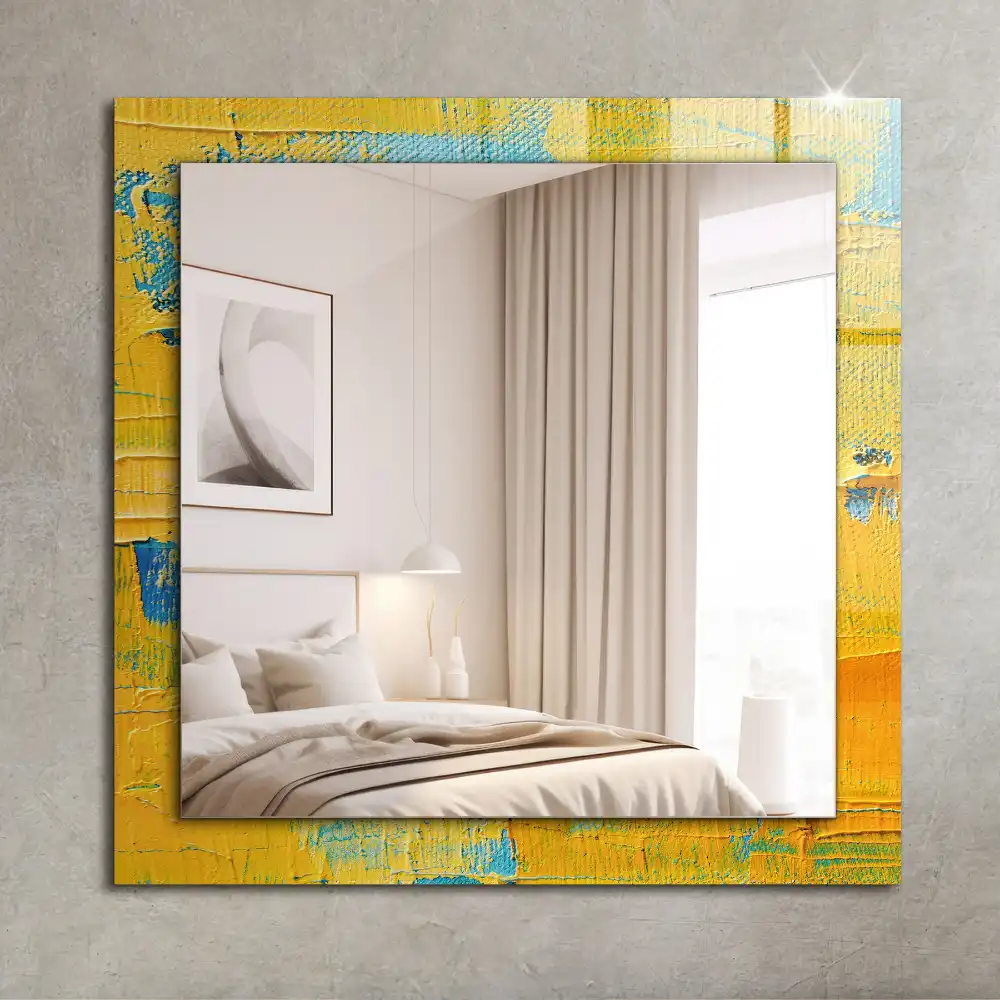 Obdĺžnikové dekoračné zrkadlo Abstraktná olejomaľba