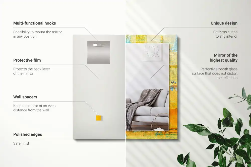 Obdĺžnikové dekoračné zrkadlo Abstraktná olejomaľba