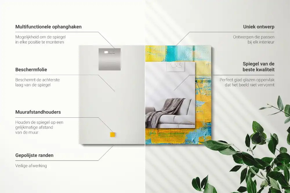 Obdĺžnikové dekoračné zrkadlo Abstraktná olejomaľba