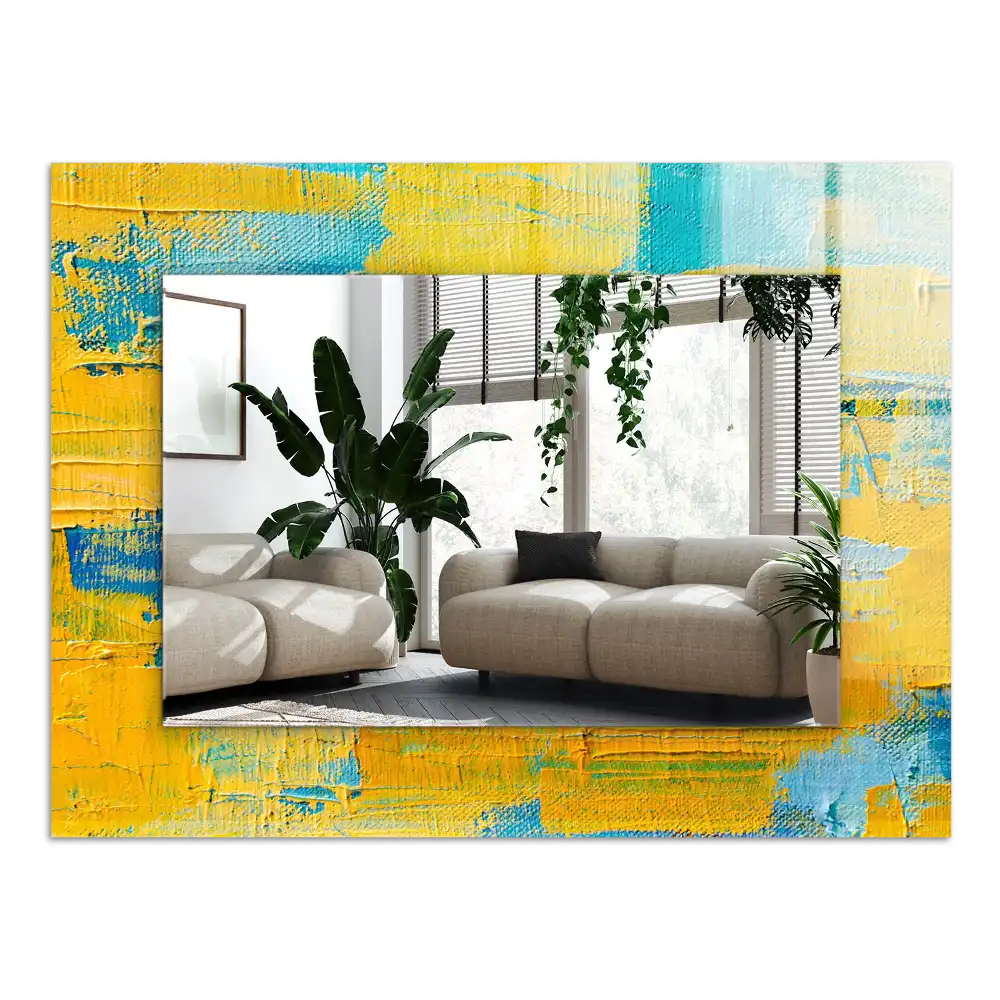 Obdĺžnikové dekoračné zrkadlo Abstraktná olejomaľba