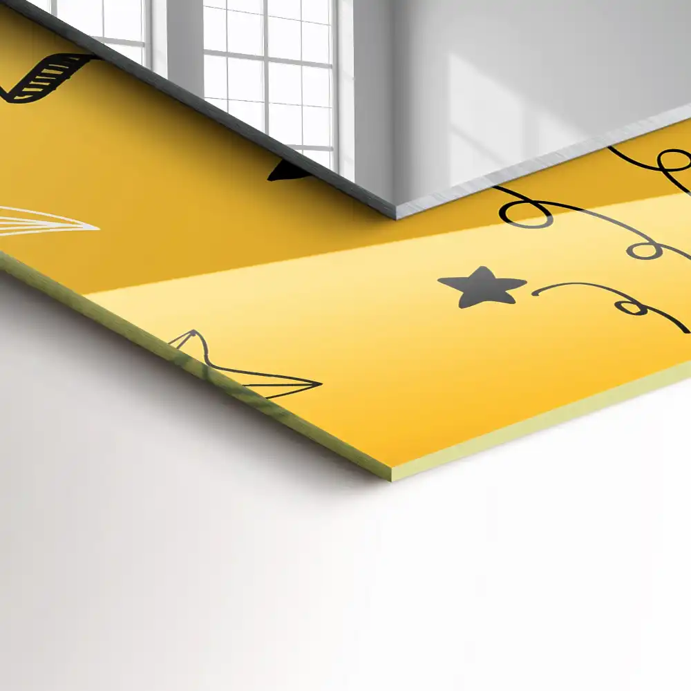 Obdĺžnikové zrkadlo s motívom Kresby rôznych hviezd