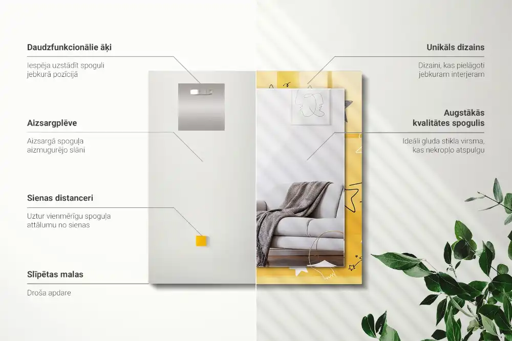 Obdĺžnikové zrkadlo s motívom Kresby rôznych hviezd