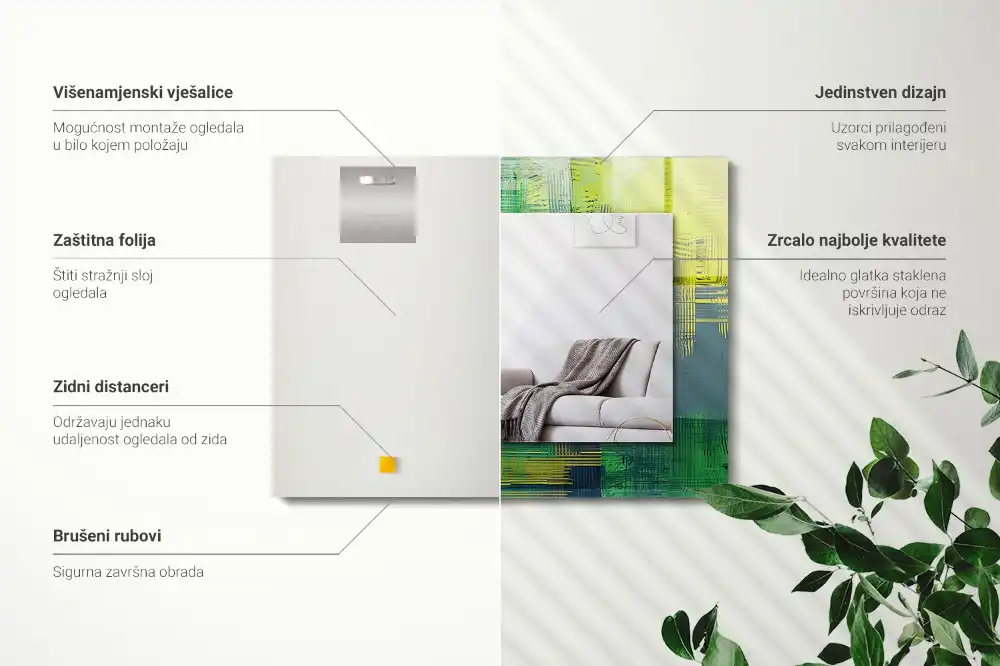 Obdĺžnikové ozdobné zrkadlo Abstraktná kompozícia farieb