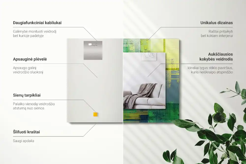 Obdĺžnikové ozdobné zrkadlo Abstraktná kompozícia farieb