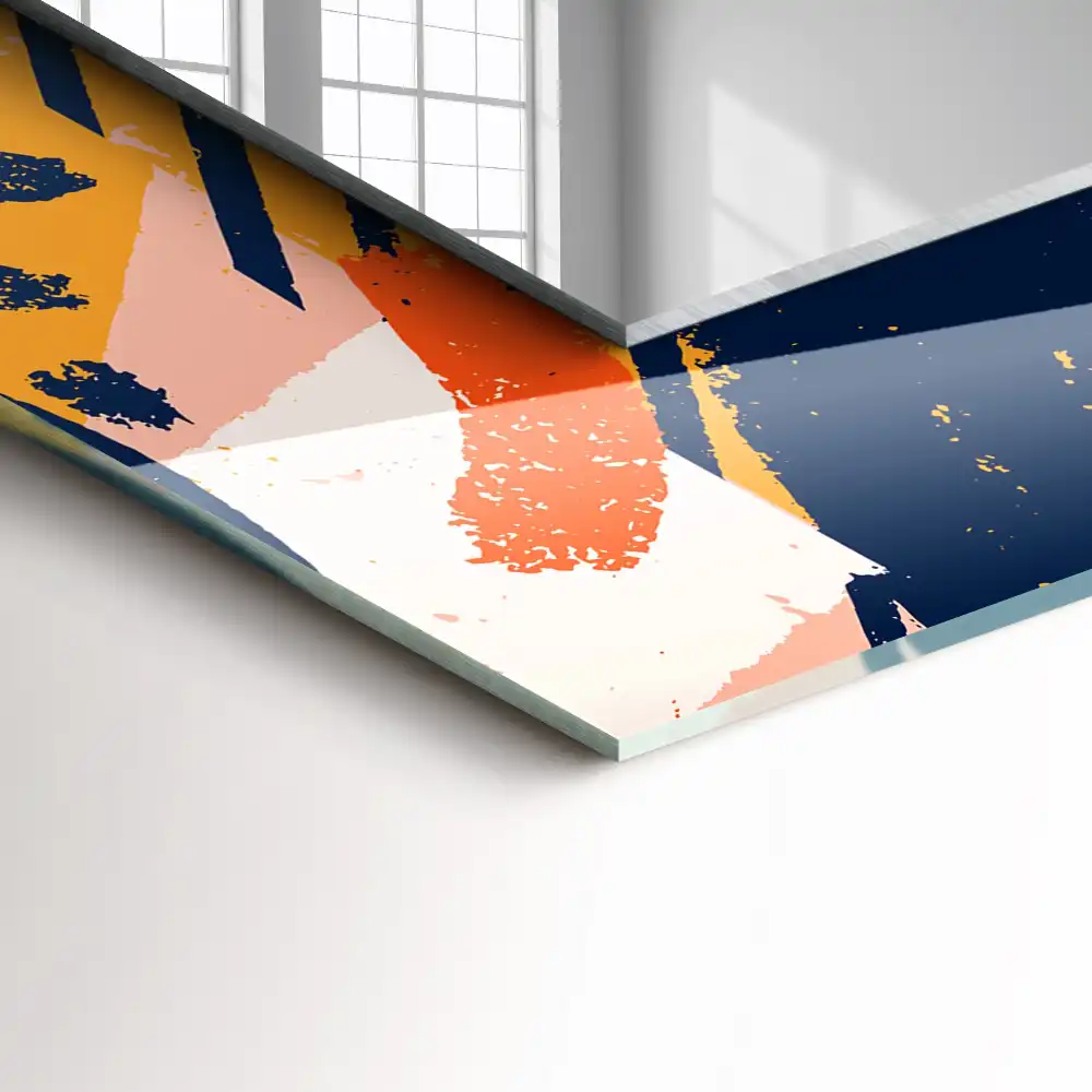 Obdĺžnikové dekoračné zrkadlo Abstraktná farebná grafika