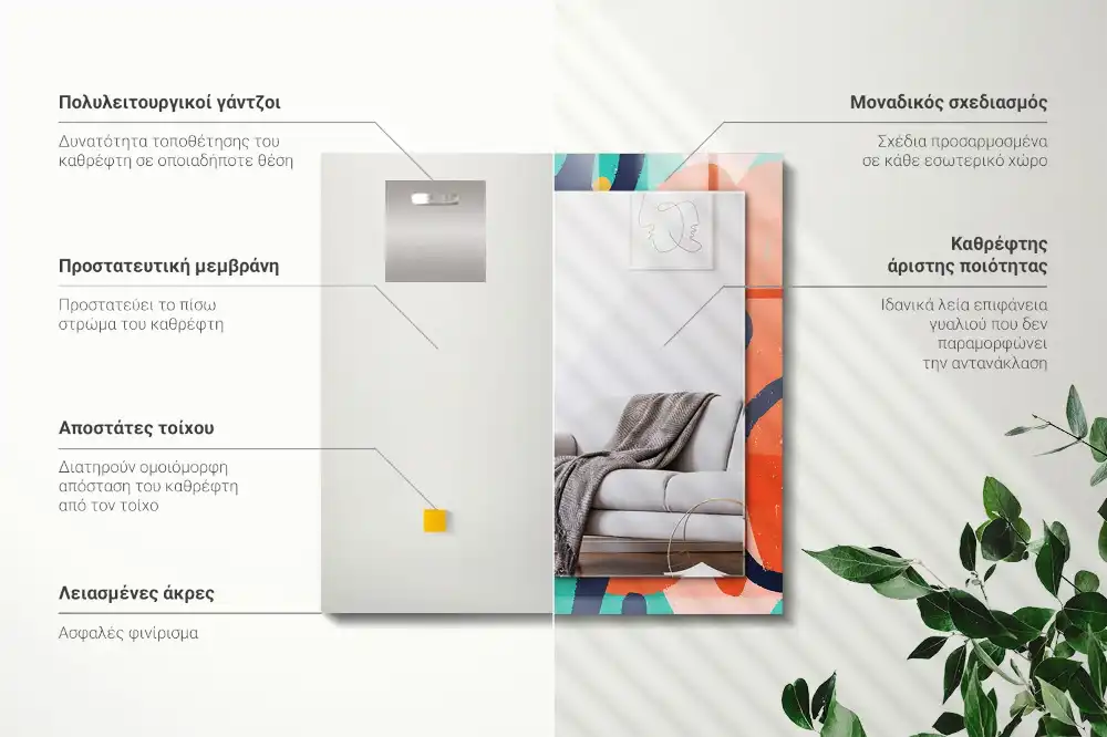 Obdĺžnikové dekoračné zrkadlo Abstraktná farebná grafika