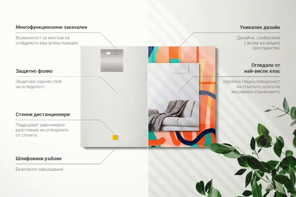 Obdĺžnikové dekoračné zrkadlo Abstraktná farebná grafika