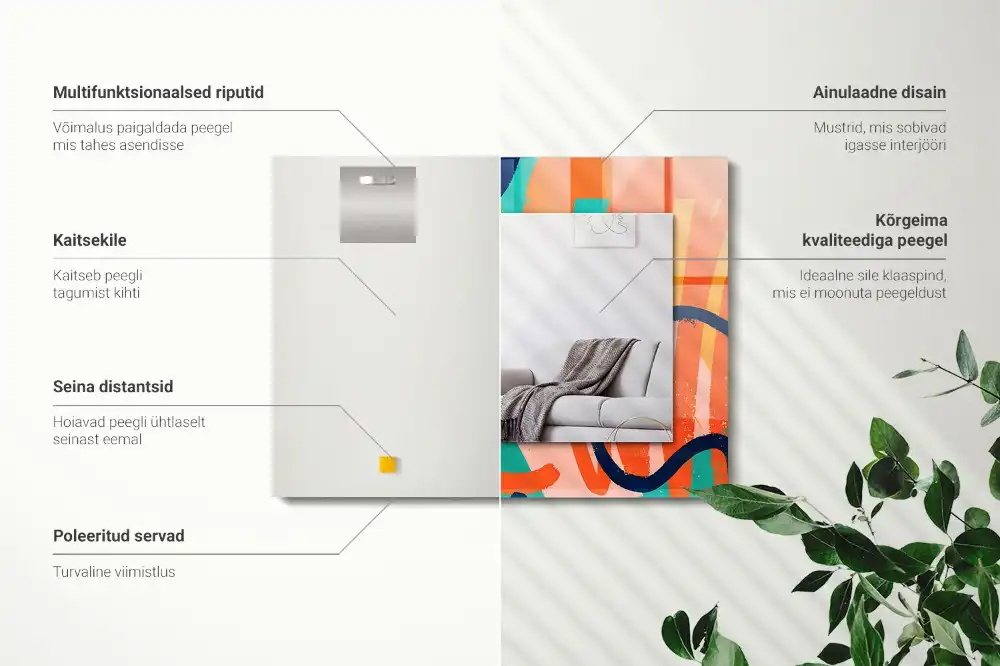 Obdĺžnikové dekoračné zrkadlo Abstraktná farebná grafika