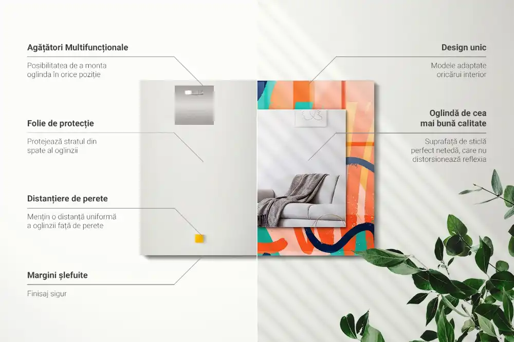 Obdĺžnikové dekoračné zrkadlo Abstraktná farebná grafika