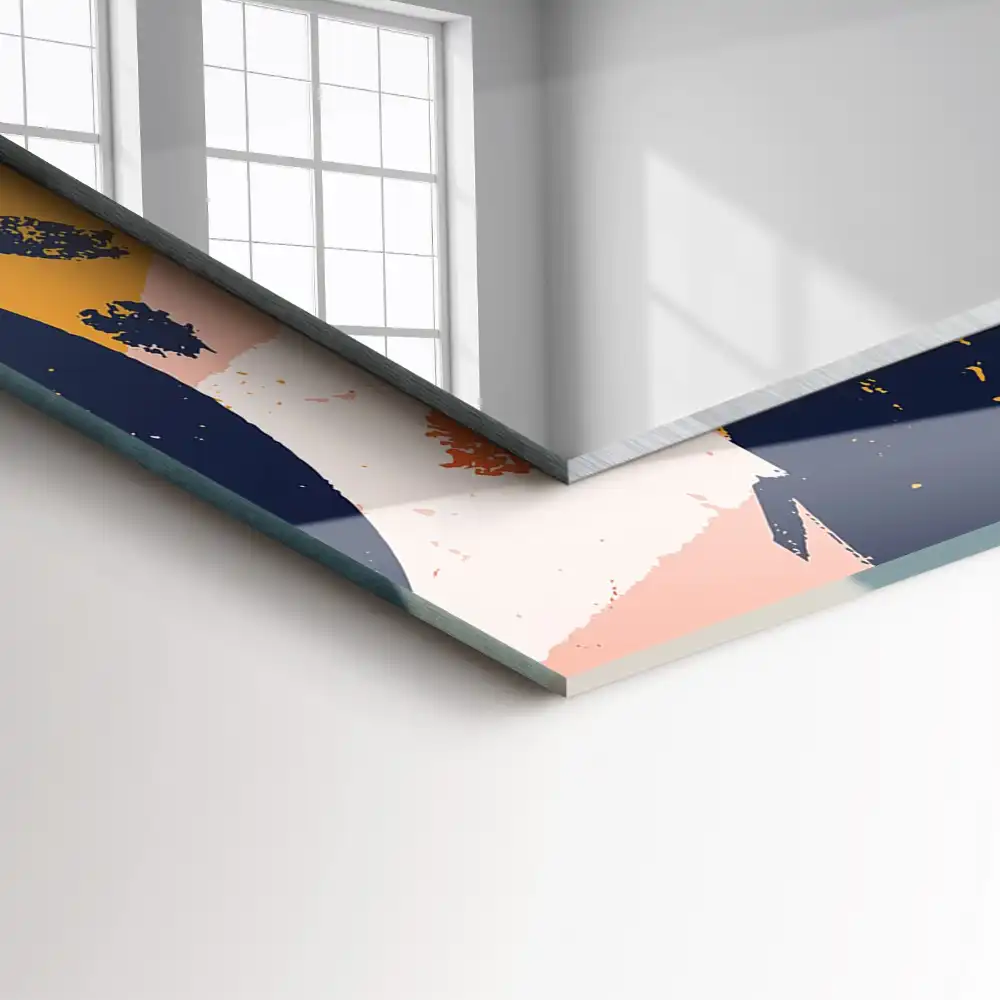 Obdĺžnikové dekoračné zrkadlo Abstraktná farebná grafika