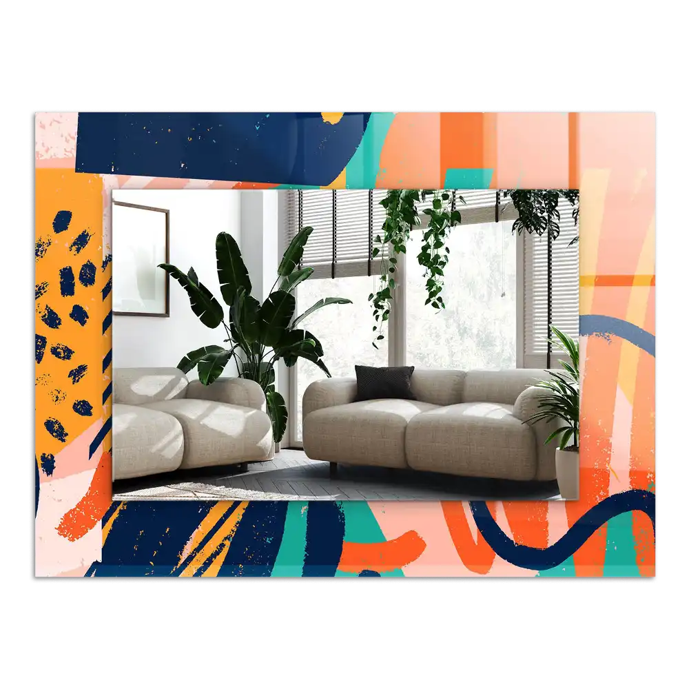 Obdĺžnikové dekoračné zrkadlo Abstraktná farebná grafika