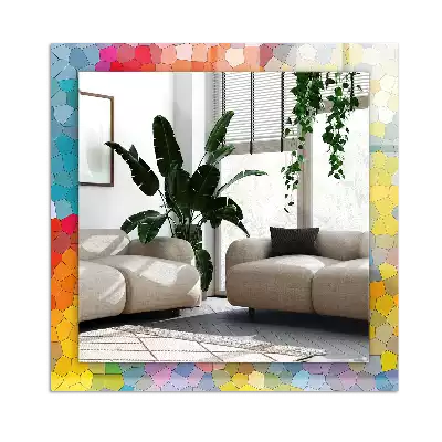 Obdĺžnikové zrkadlo s motívom Farebná abstraktná mozaika