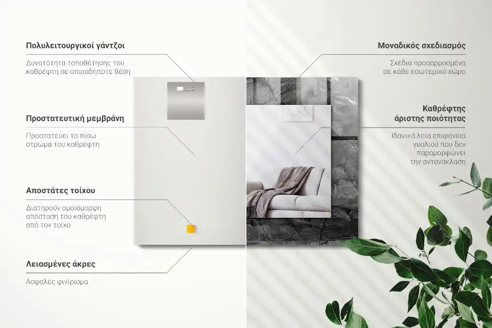 Obdĺžnikové dekoračné zrkadlo Trhliny v čiernych skalách