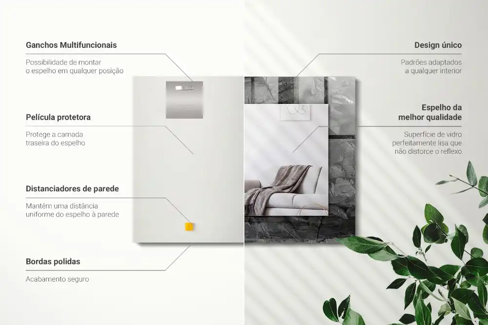 Obdĺžnikové dekoračné zrkadlo Trhliny v čiernych skalách