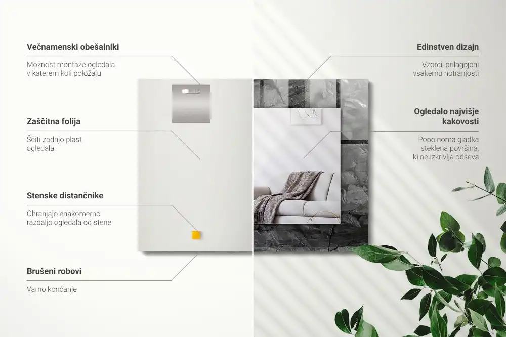 Obdĺžnikové dekoračné zrkadlo Trhliny v čiernych skalách