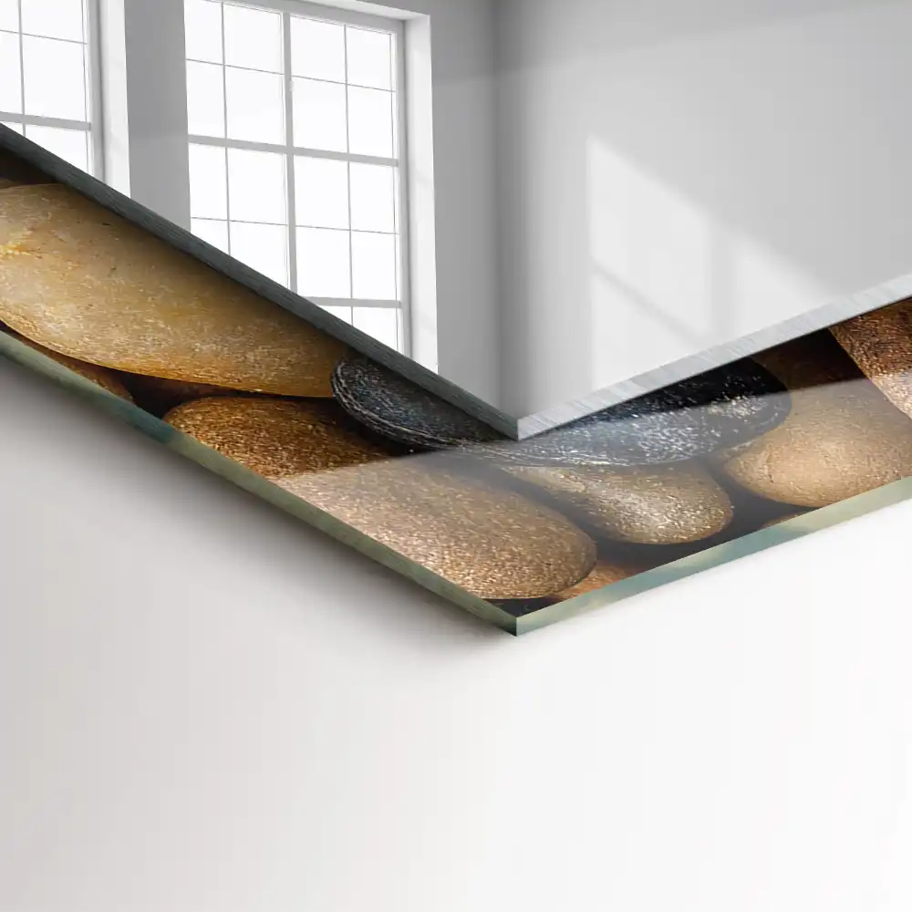 Obdĺžnikové ozdobné zrkadlo Farebné hladké kamene