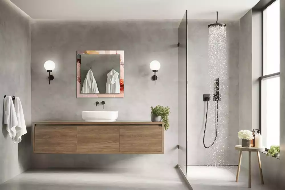 Obdĺžnikové dekoračné zrkadlo Abstraktné kvetinové vzory