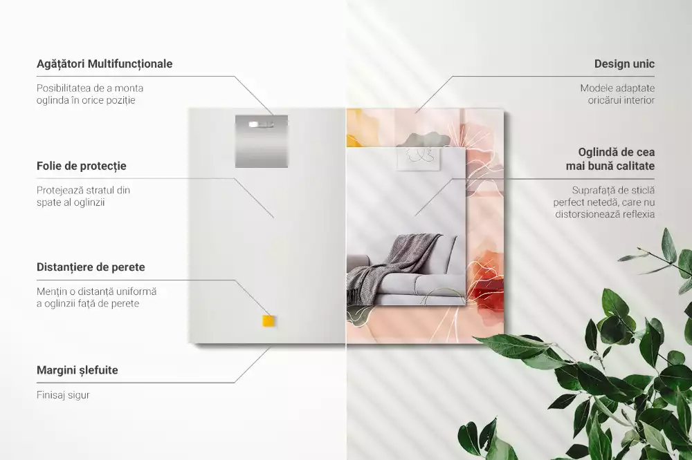 Obdĺžnikové dekoračné zrkadlo Abstraktné kvetinové vzory