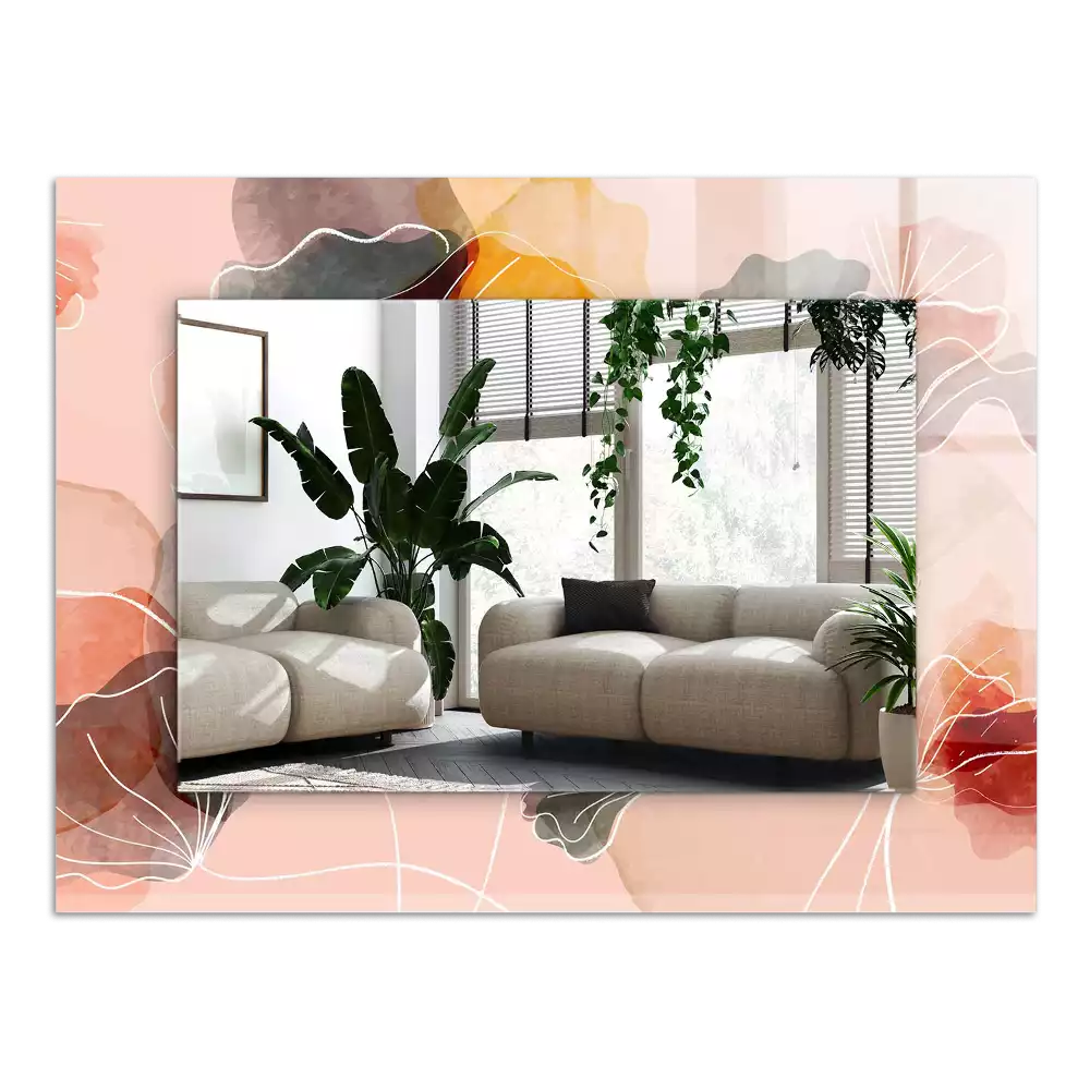 Obdĺžnikové dekoračné zrkadlo Abstraktné kvetinové vzory