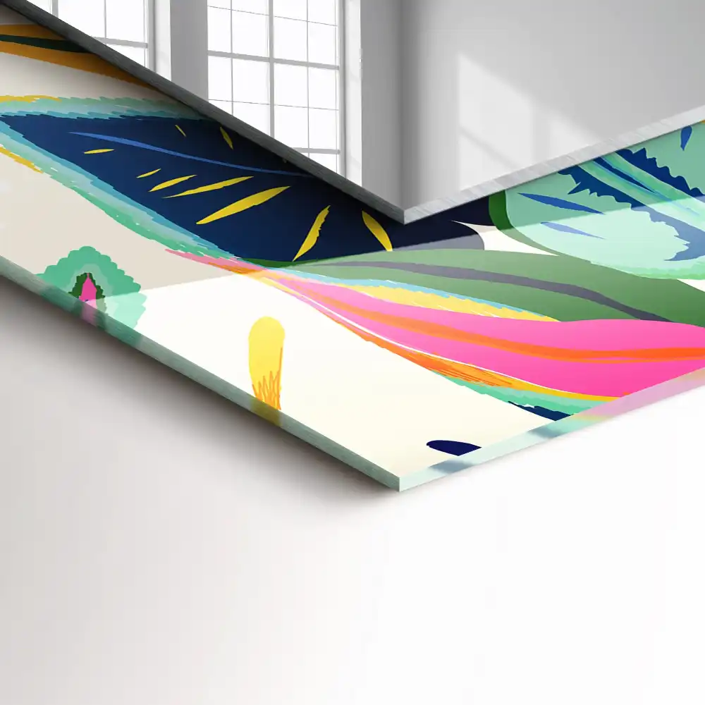 Obdĺžnikové zrkadlo s motívom Vzor farebných listov