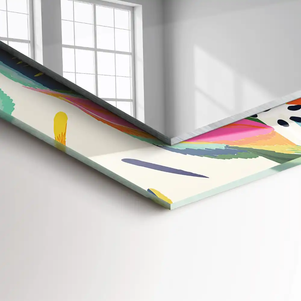 Obdĺžnikové zrkadlo s motívom Vzor farebných listov