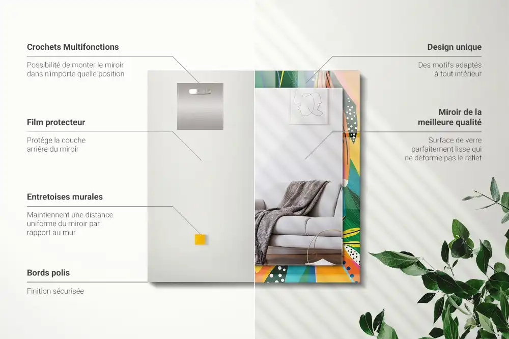 Obdĺžnikové ozdobné zrkadlo Farebný abstraktný vzor